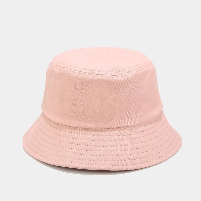 Wide Brim Bucket Hat - Pale Pink