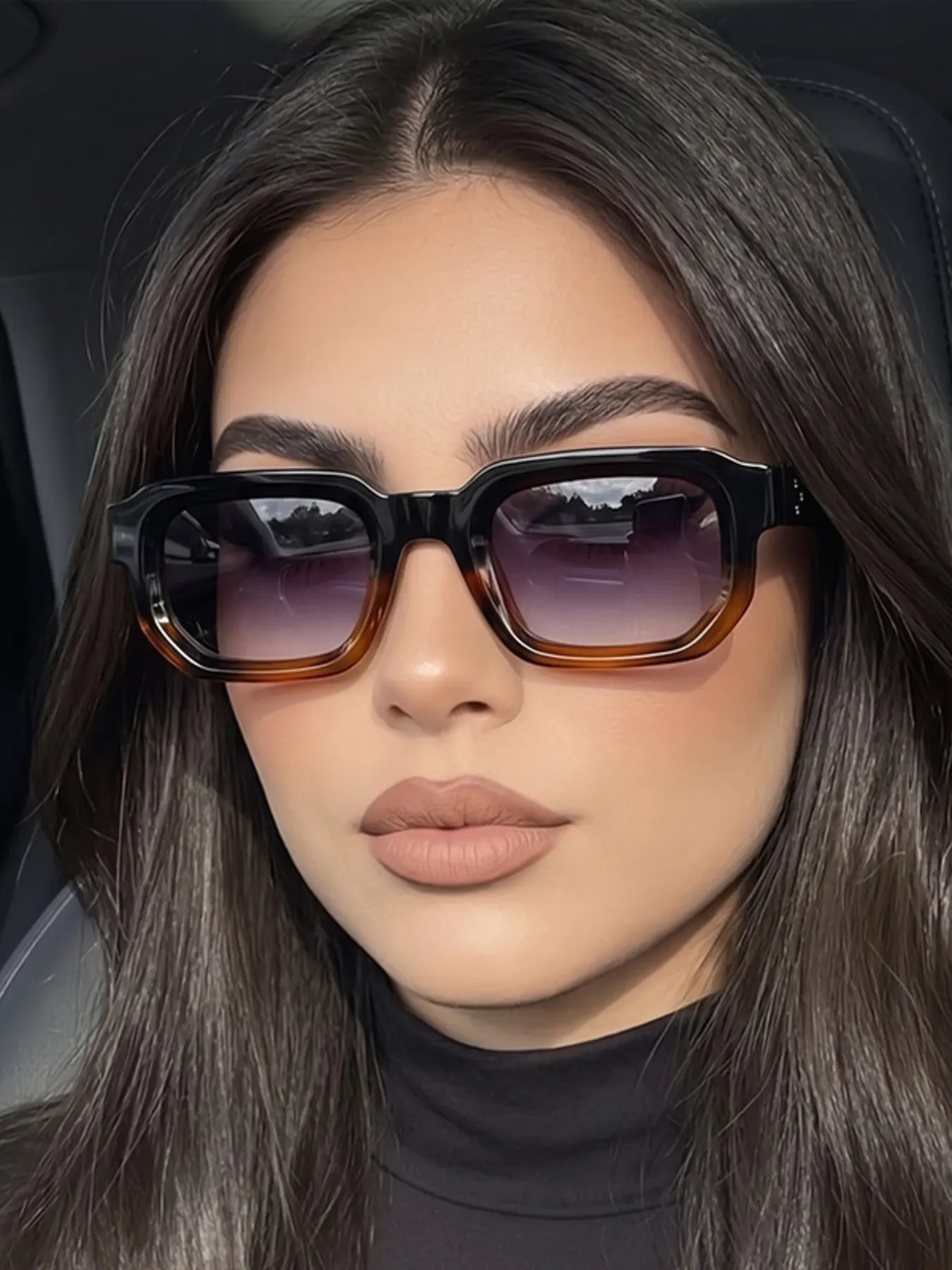 Retro Square Frame Sunglasses - Style B